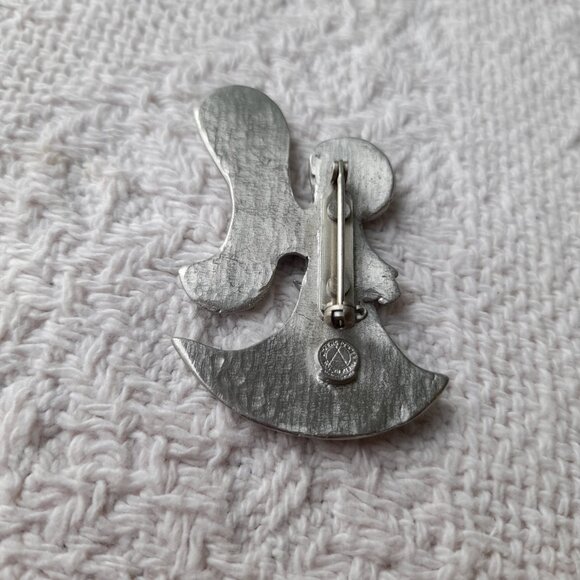 Vintage Angel Brooch Aitkens Pewter Puffy Silver Tone - Picture 10 of 16